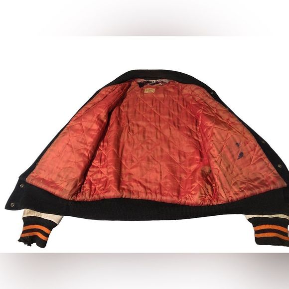 Vintage 50s Fox River Gloves Garment Co. Leather Letterman’s Varsity Jacket Coat - Picture 9 of 15